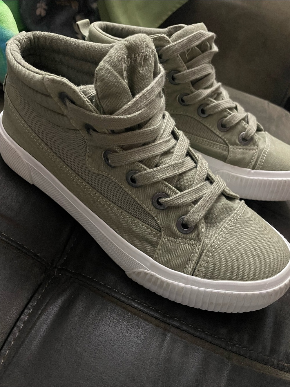 Blowfish Malibu Olive Green Canvas High-Top Sneakers